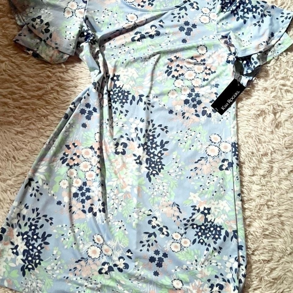 Pastel Floral Whimsical Coquette Twee Watercolor Art Dress Womens M Bloom Core